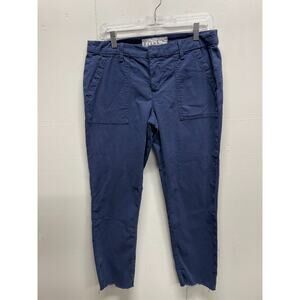 Frank & Eileen Women's Navy Blue Pants Size 6 Blackrock Utility Pant Raw Hem
